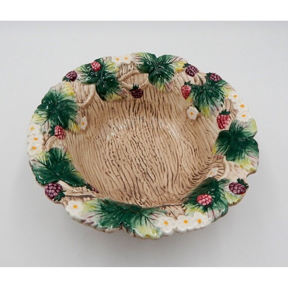 Fitz And Floyd Wild Berries Hand-painted Ceramic Pot Pourri Bowl 8.5 Inch - Picture 1 of 11